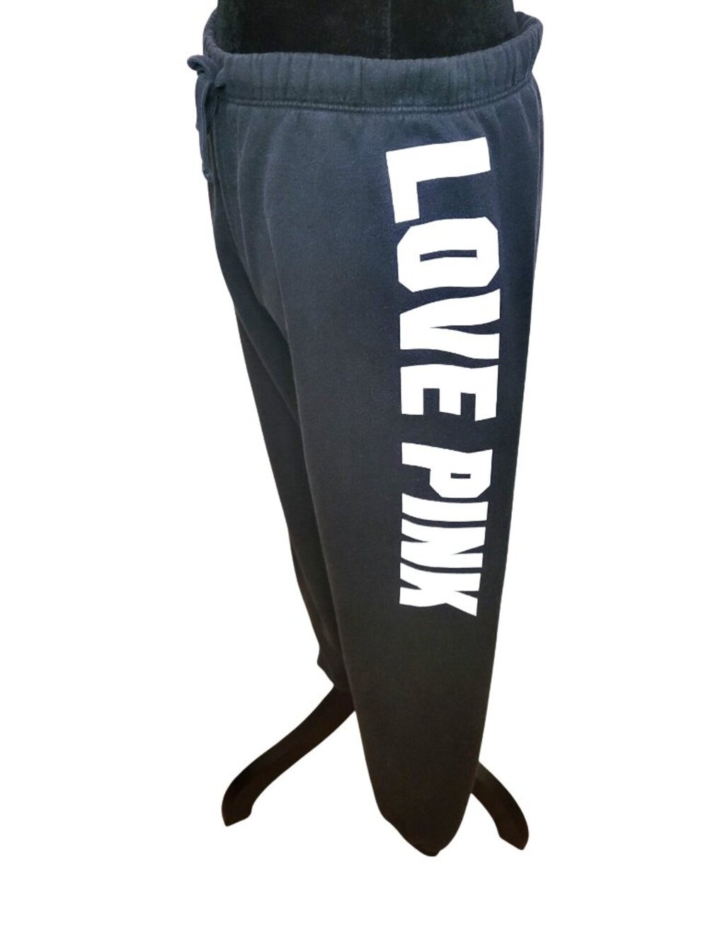 Victoria's Secret PINK Black Joggers M Streetwear Y2K School Comfy Sporty